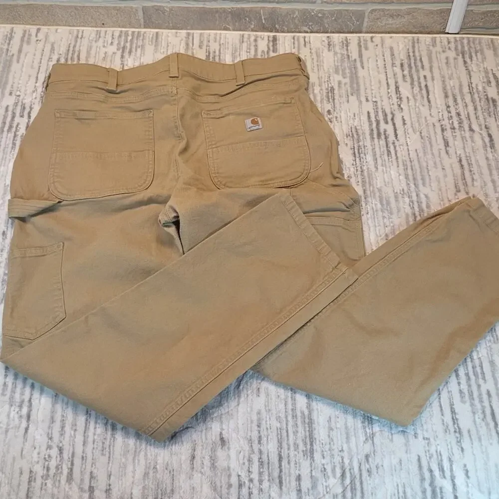 Carhartt Women's Carpenter Pants Tan Original Fit Straight Leg Sz 14 - Picture 9 of 13